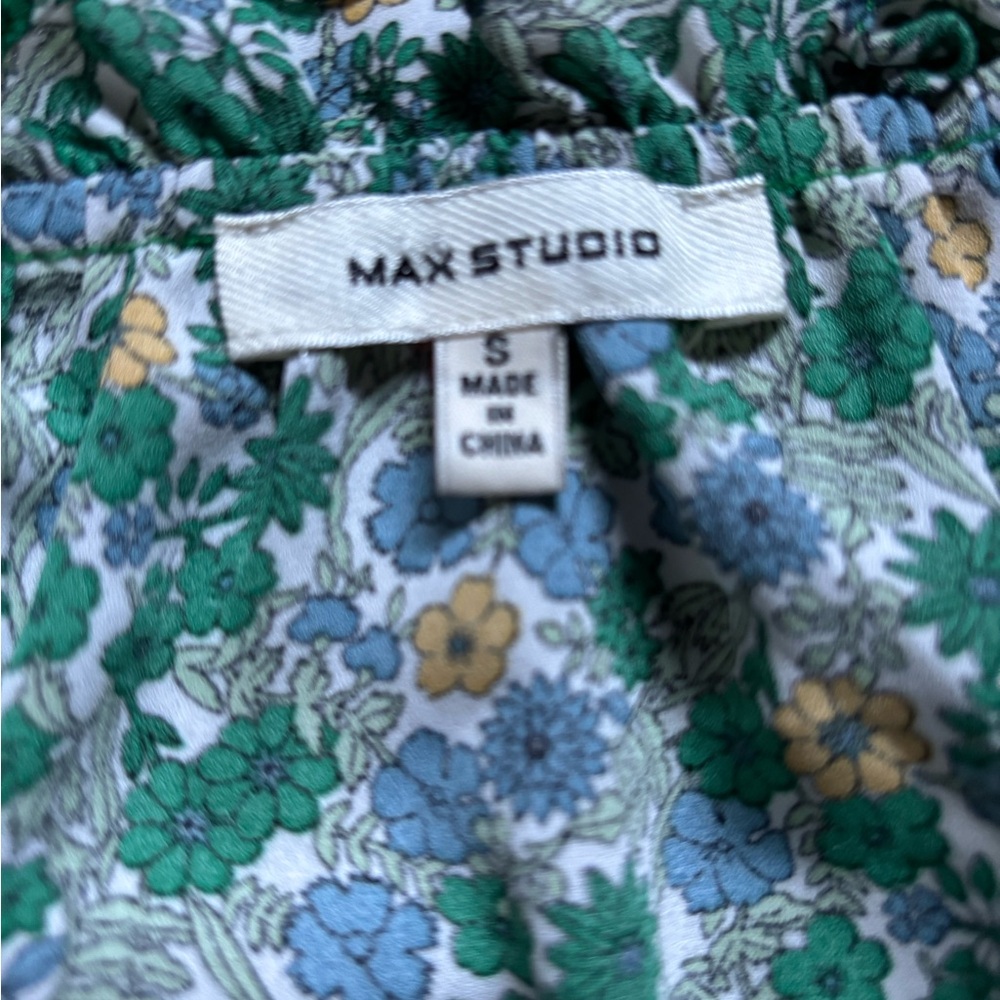 Max studio Floral Ruffle Blouse small - Picture 7 of 10